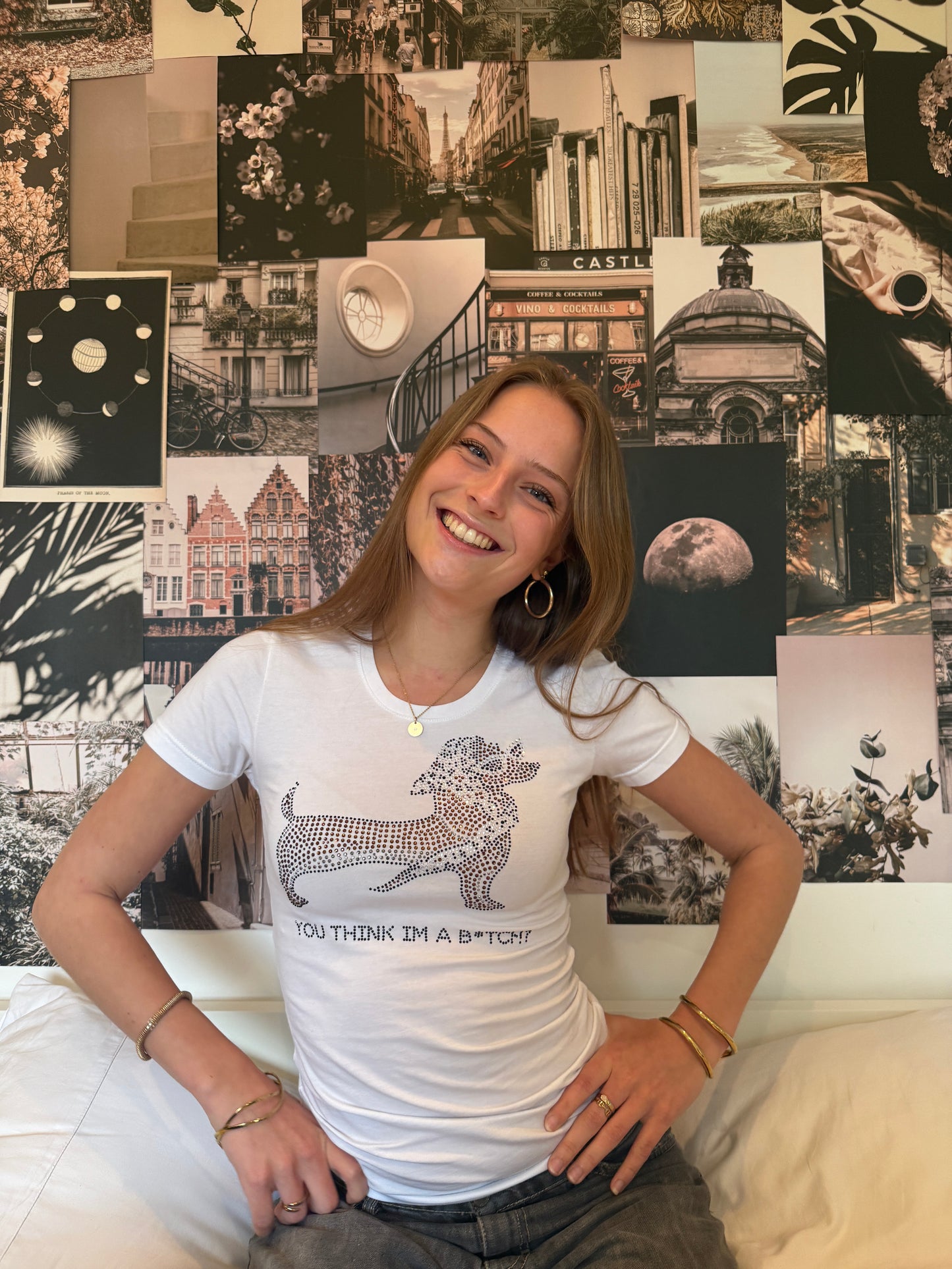 Rhinestone Sausage Dog T-shirt