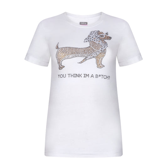 Rhinestone Sausage Dog T-shirt